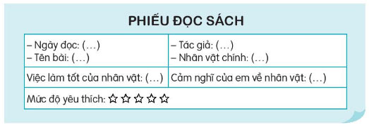 Phiếu đọc sách