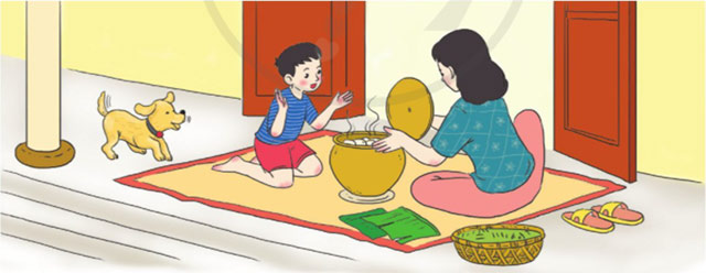 Chõ bánh khúc của dì tôi