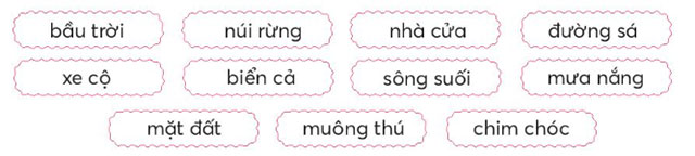 Xếp các từ ngữ