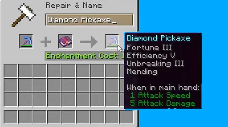 Efficiency trong Minecraft 