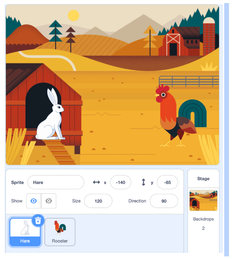 Tạo bối ảnh cho nhân vật trong Scratch