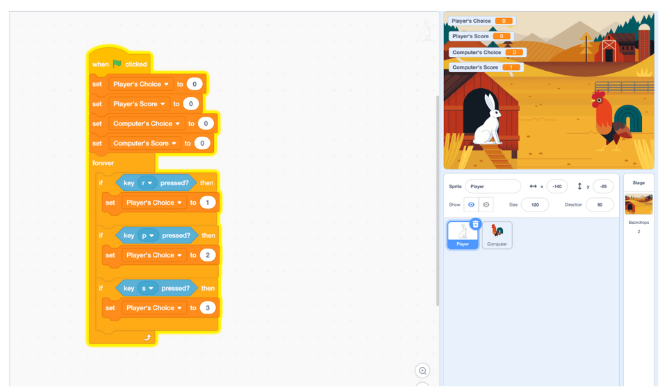 Bảng biến cho người chơi trên Scratch