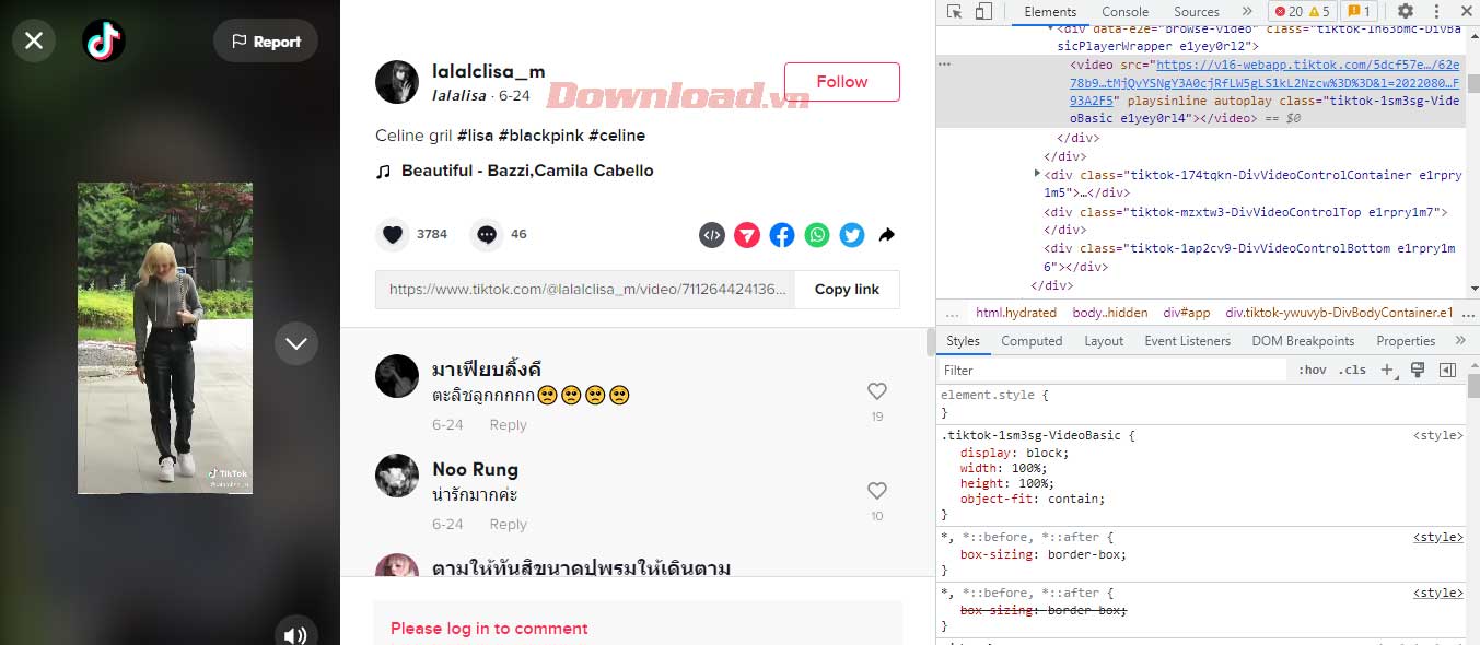 Tìm nguồn clip TikTok