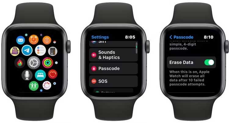 Xóa dữ liệu trên Apple Watch