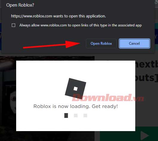 <p>Sau khi đăng nhập, click lại nút màu xanh lá lần nữa. Roblox sẽ tải và tự động cập nhật. Bạn chỉ