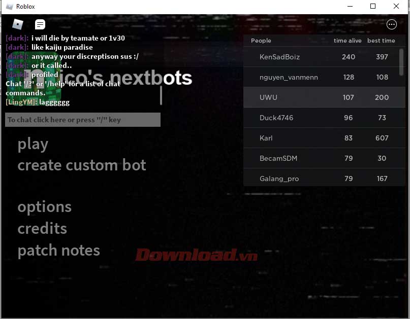 <p>Sau khi quá trình tải kết thúc, Roblox sẽ mở game ngay cho bạn. Đây là màn hình vào game. Bạn có
