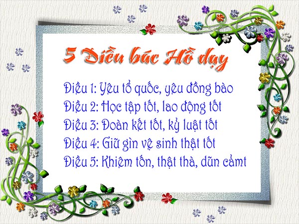5 điều Bác Hồ dạy