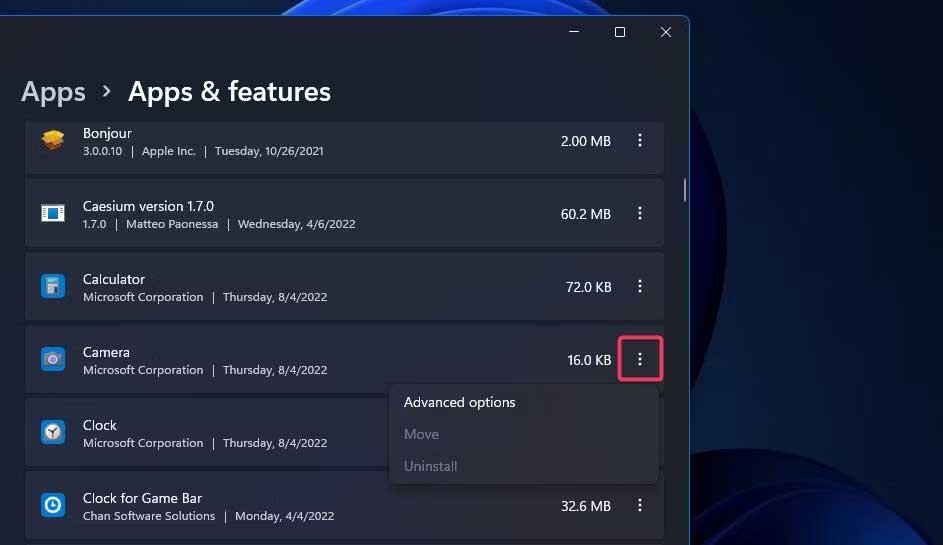 Tắt các lựa chọn không cần thiết
