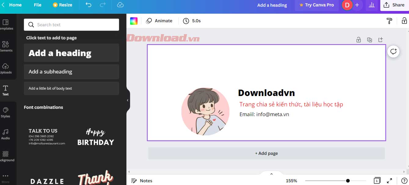 Hoàn tất tinh chỉnh chữ ký online trong Canva