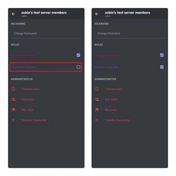 <p>2. Chọn vai trò bạn đã tạo và kiểm tra nó. Thành viên này giờ sẽ có vai trò mới với tất cả đặc quyền