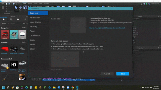 Tìm kiếm game trên Roblox