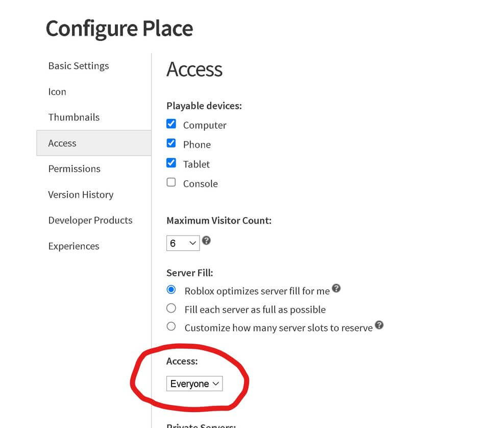 Cấu hình game Roblox