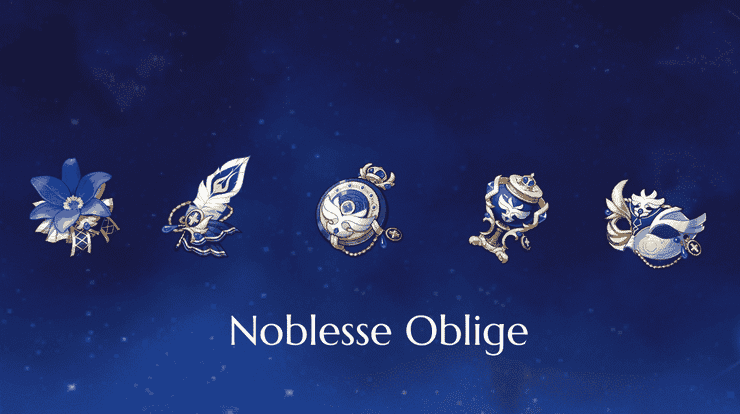 Bộ di vật Noblesse Oblige x4 trong Genshin Impact