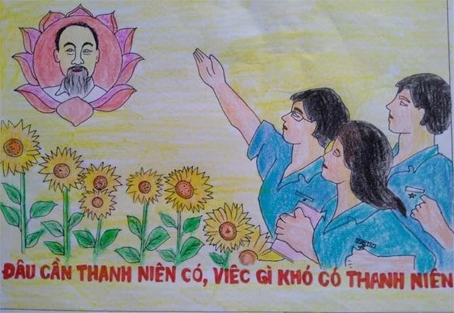 Vẽ tranh mừng đại hội Đoàn năm 2022