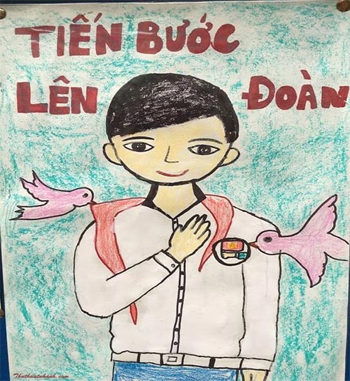 Vẽ tranh mừng đại hội Đoàn năm 2022