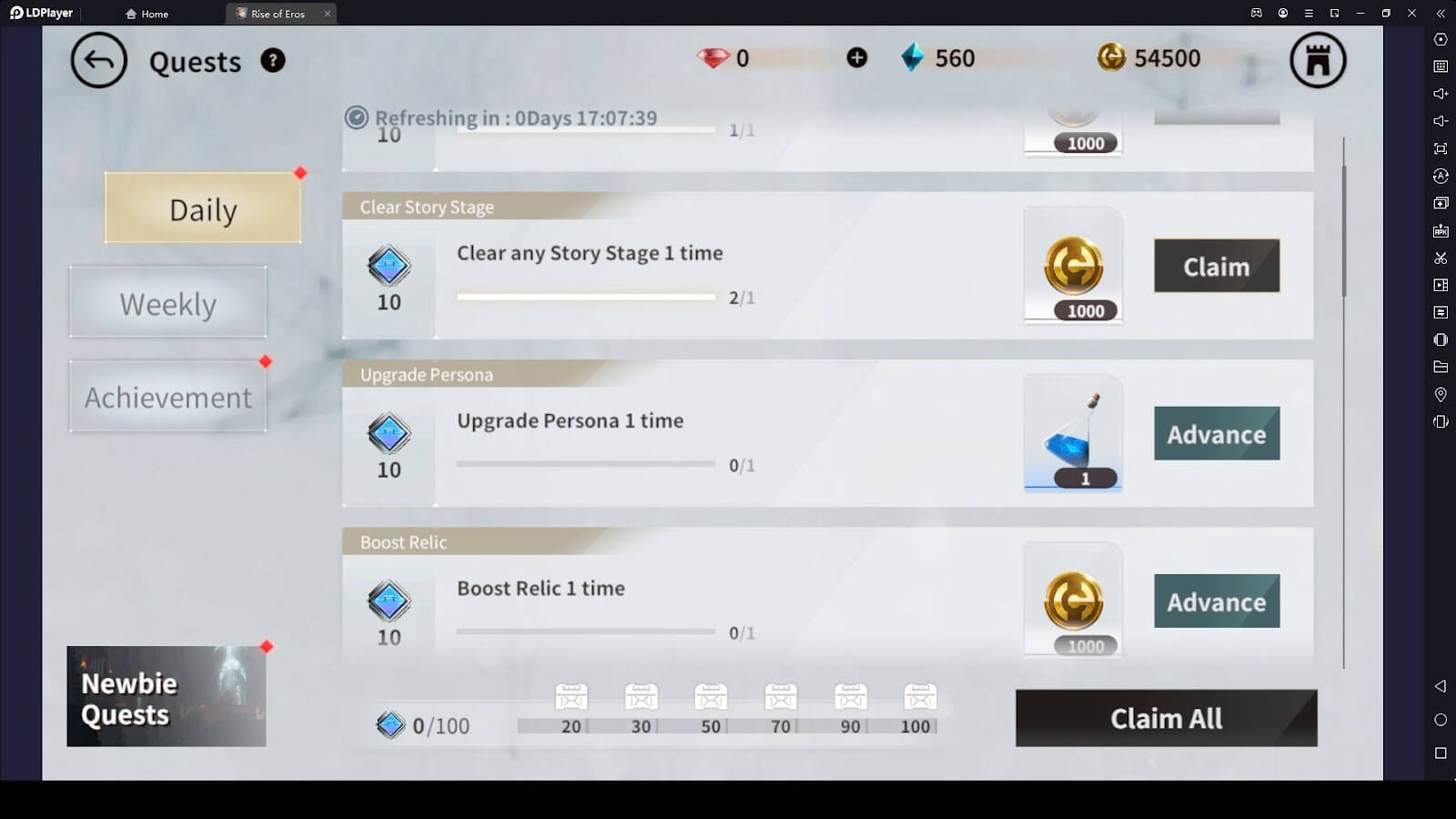 Nhiệm vụ trong Rise of Eros