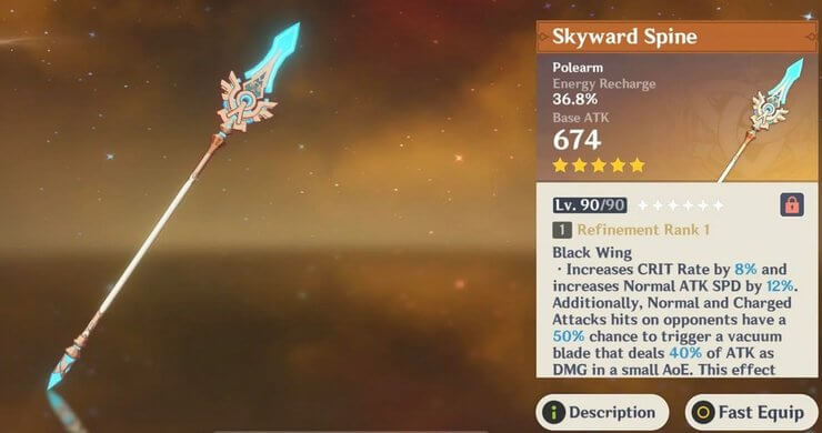 Vũ khí trang bị cho Candace trong Genshin Impact