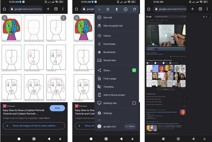 Phiên bản desktop của trang trên Chrome cho mobile