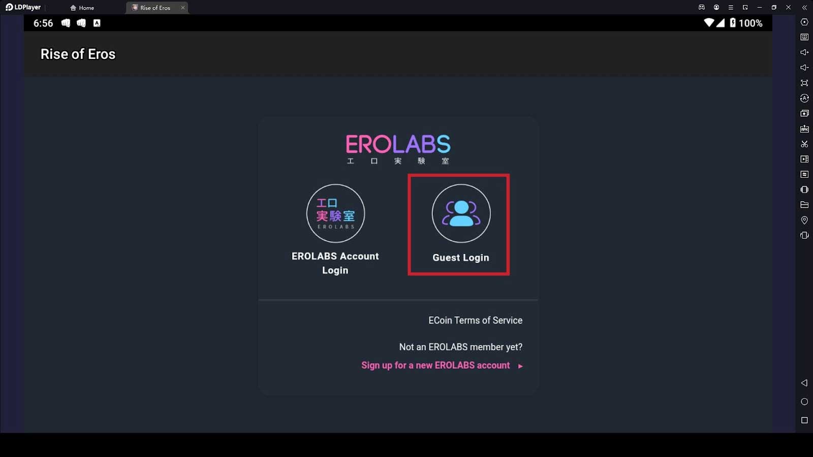 Tài khoản chơi Rise of Eros