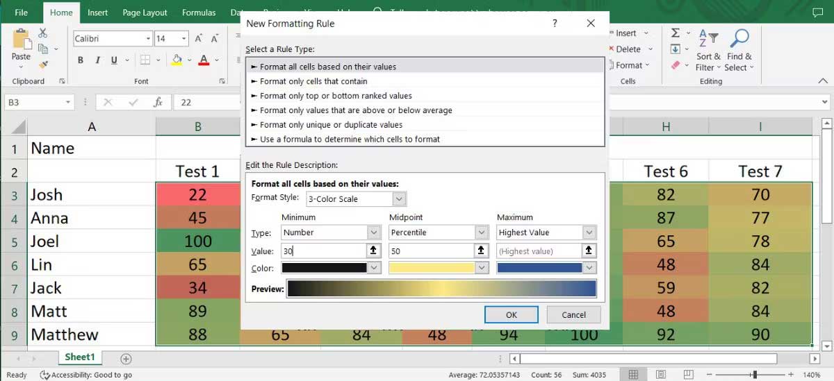 Định dạng tất cả các ô trong Excel