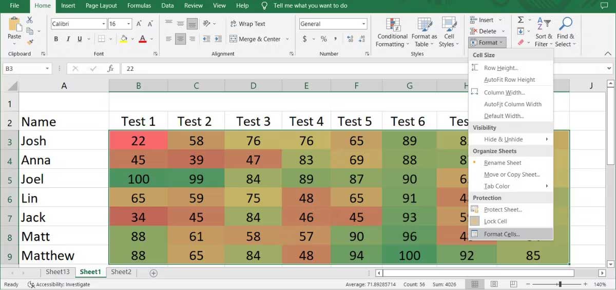 Định dạng ô trong Excel