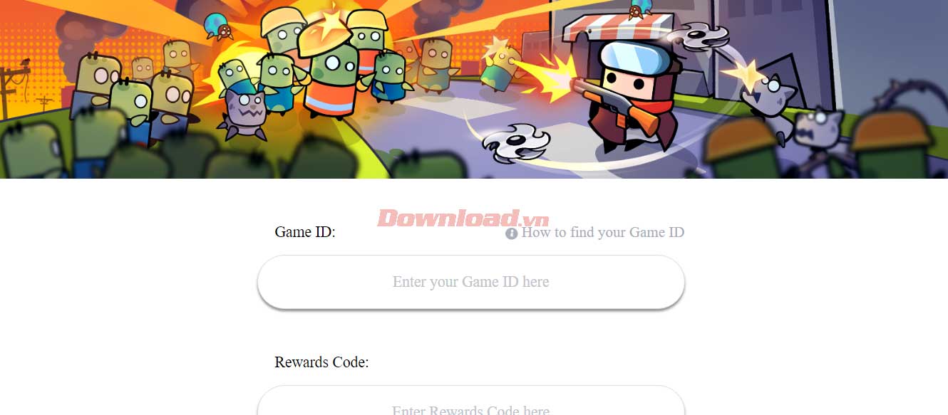 Giao diện trang nhập giftcode Survivor.io