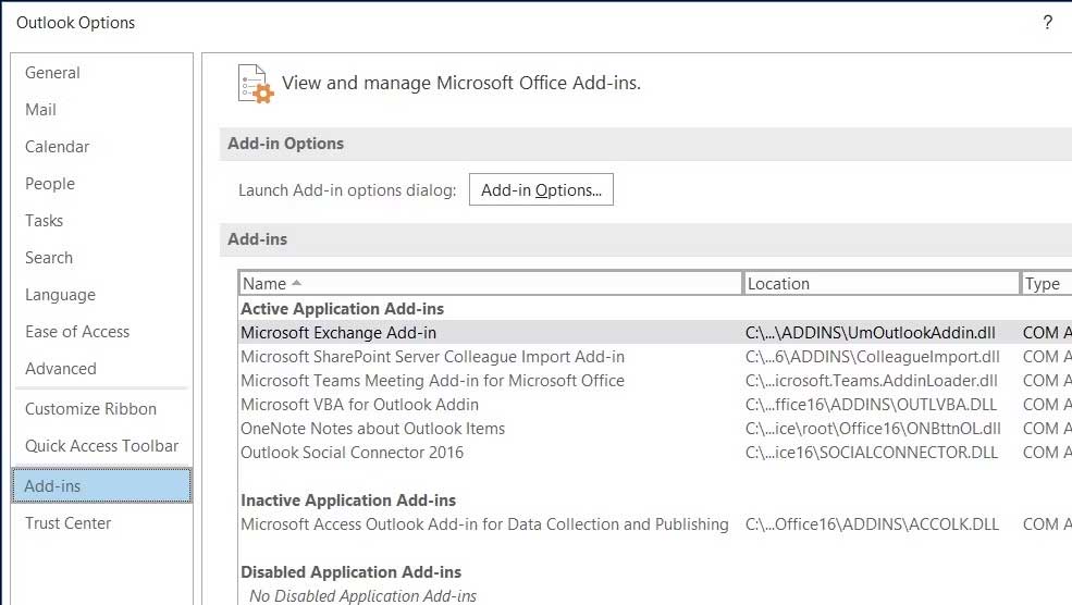 Add-in Outlook