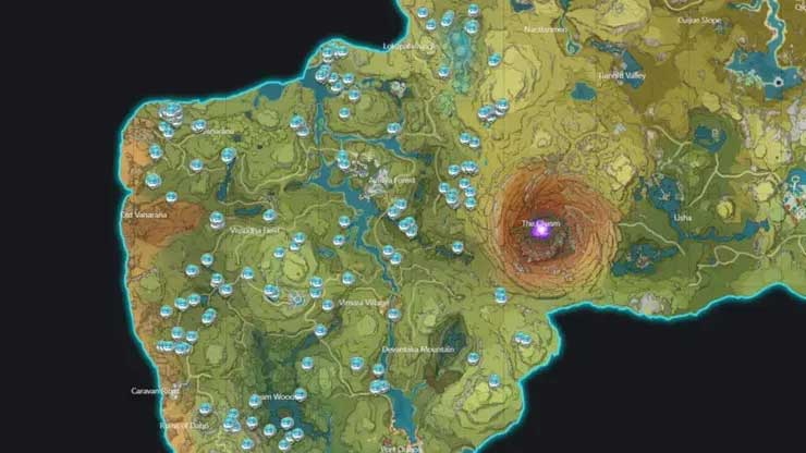 Vị trí chứa bào tử nấm trong Genshin Impact