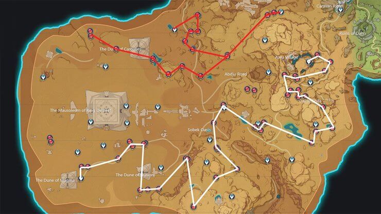 Bản đồ vị trí Redcrest trong Genshin Impact