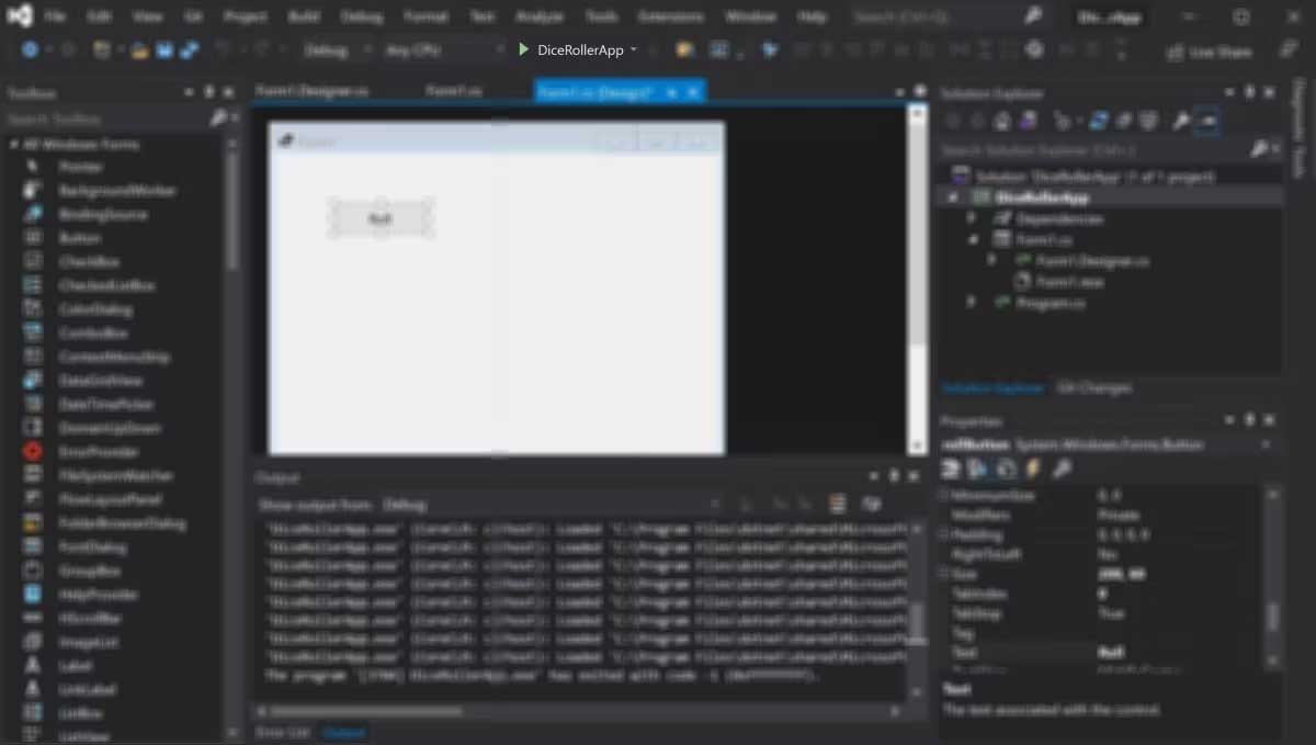 Chạy ứng dụng tạo bằng Windows Forms