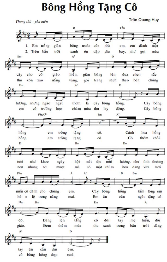 Bông hồng tặng cô