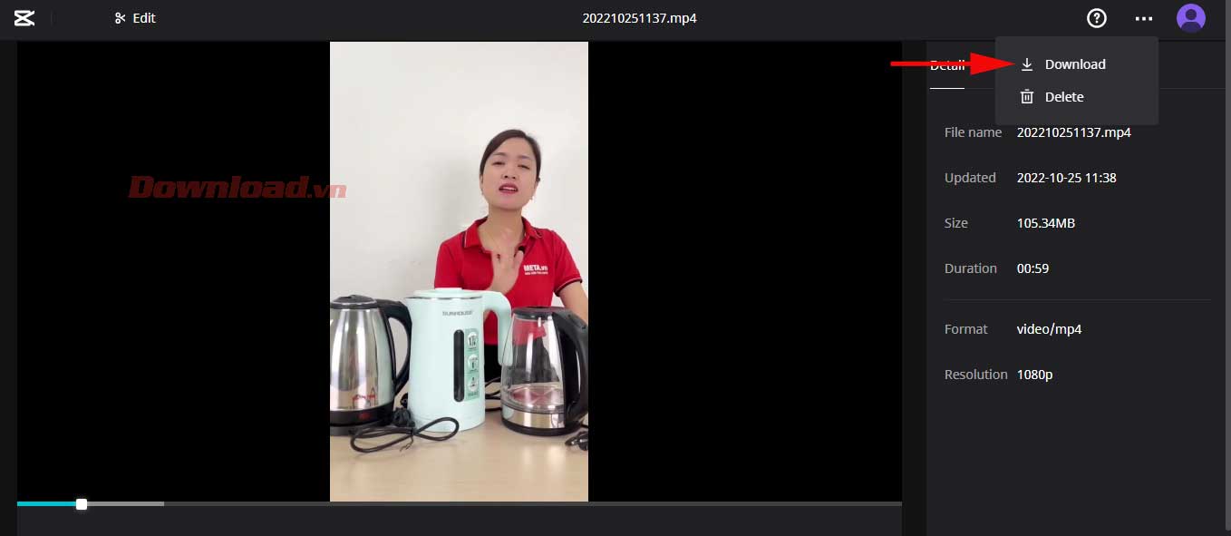 <p>Giờ bạn có thể xem trước video. Nếu đã hài lòng với tác phẩm, click vào hình đại diện tài khoản,