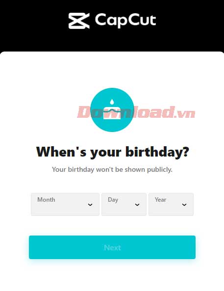 <p>Chọn ngày sinh. Sau đó, click <strong>Next</strong>.</p>