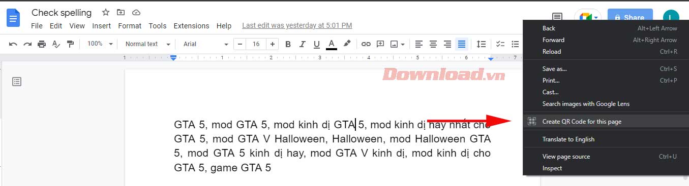 Cách tạo QR Code trong Google Docs
