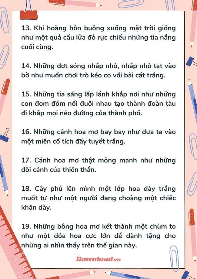 Câu văn so sánh trong văn miêu tả