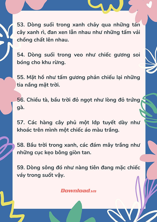 Các câu so sánh trong văn miêu tả