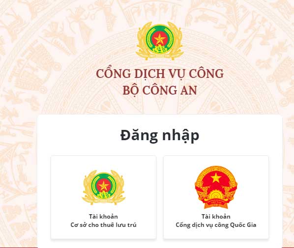 Đăng nhập bằng tài khoản cổng dịch vụ công quốc gia