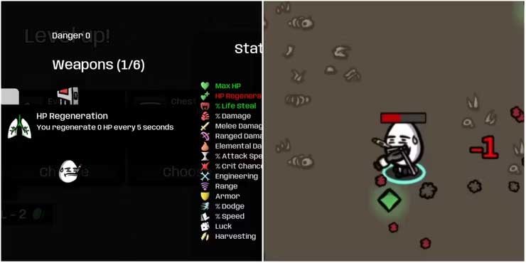 Ý nghĩa chỉ số âm trong game Brotato