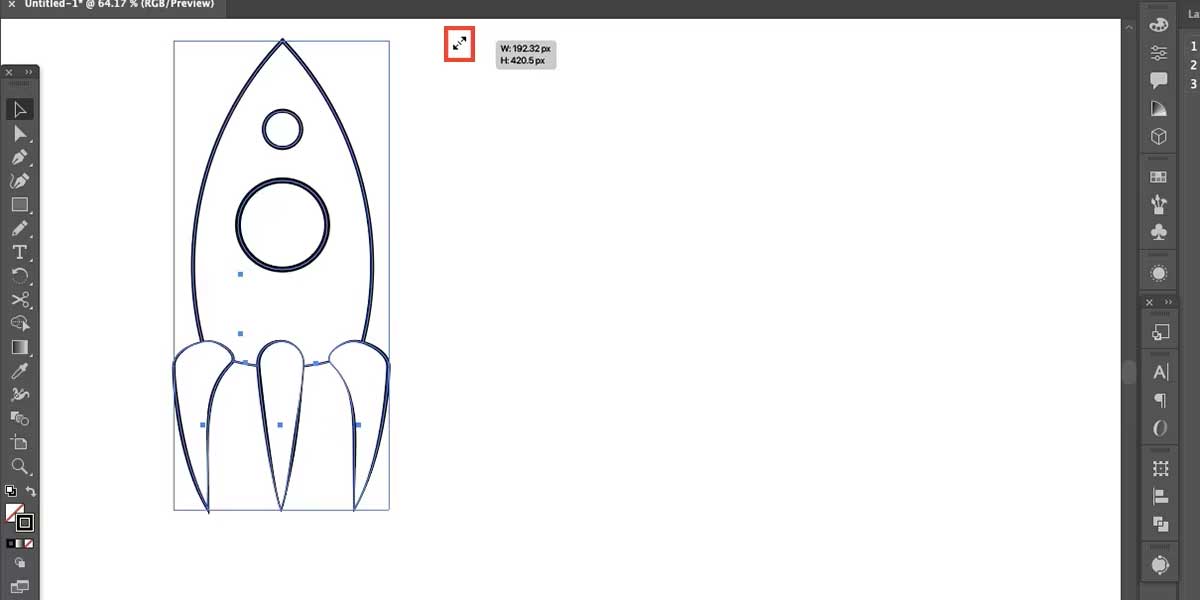 Giữ phím Shift để thay đổi tỷ lệ trong AI