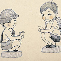 Tả em bé bán vé số