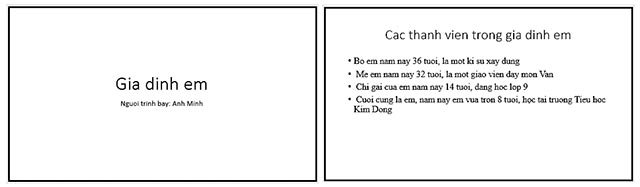 Tạo bài trình chiếu giới thiệu về gia đình em