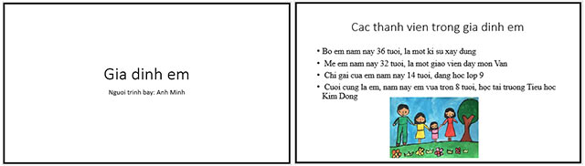 Tạo trang trình chiếu về gia đình của mình