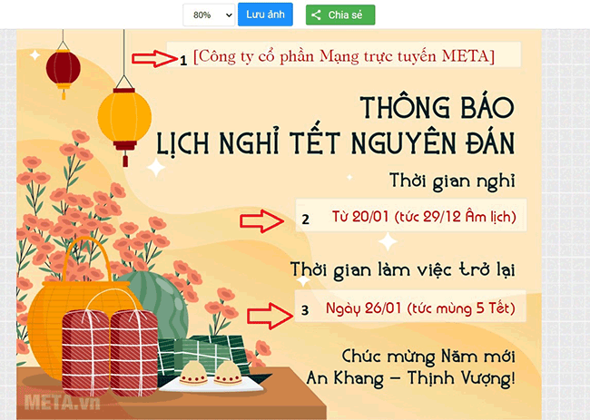 Cách tạo banner thông báo nghỉ Tết 2025 trực tuyến Thiết kế thông báo nghỉ Tết Nguyên đán Ất Tỵ 2025