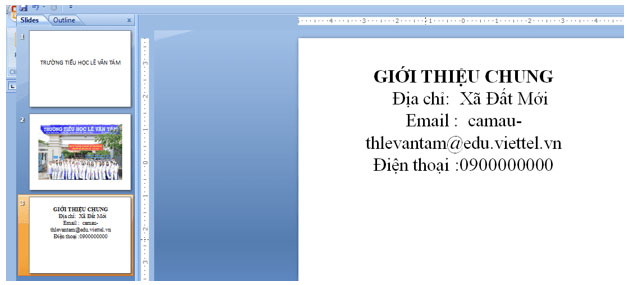 Thêm một trang giới thiệu về trường