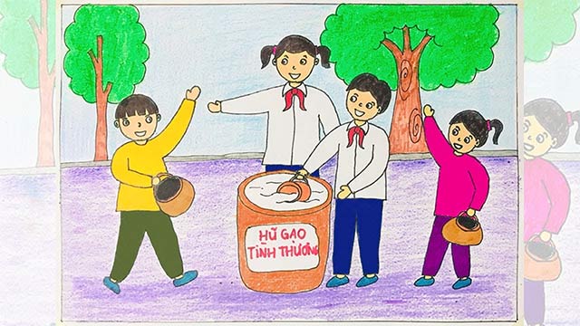 Tranh vẽ thiếu nhi làm nghìn việc tốt