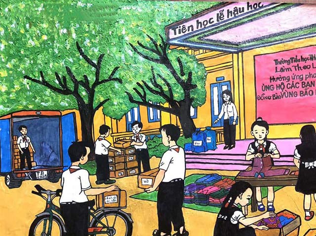 Tranh vẽ thiếu nhi làm nghìn việc tốt