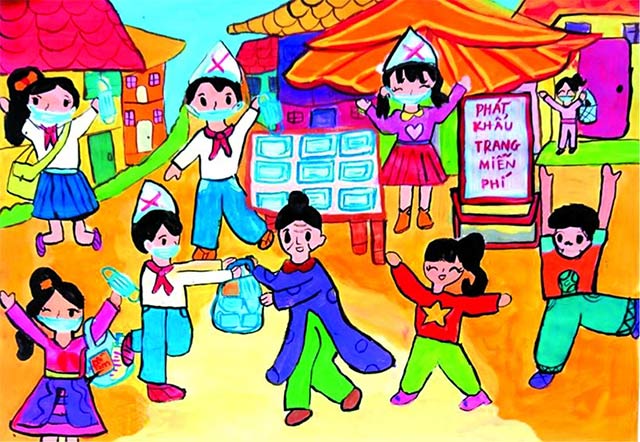 Tranh vẽ thiếu nhi làm nghìn việc tốt