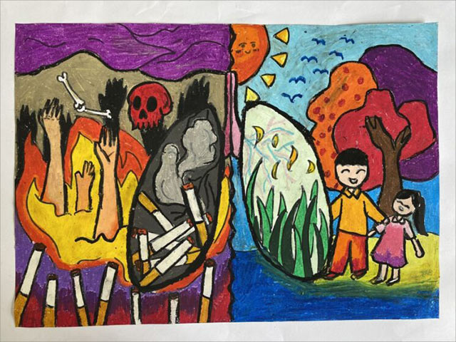 Vẽ tranh cấm hút thuốc lá