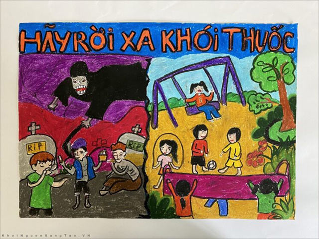 Vẽ tranh cấm hút thuốc lá