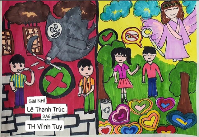 Vẽ tranh cấm hút thuốc lá